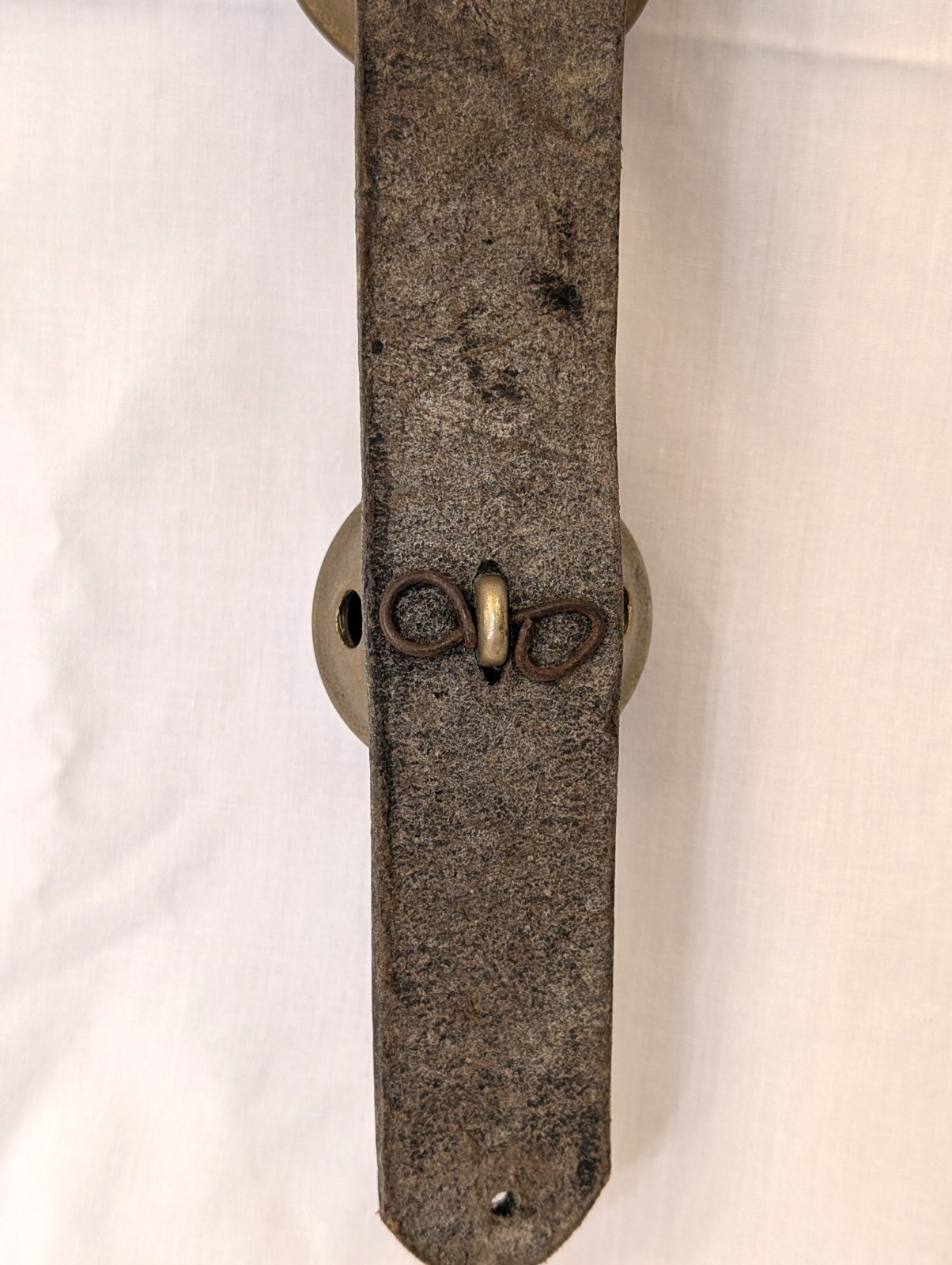 Early Antique Horse Brass Pedal Sleigh Bells on Leather Strap