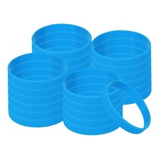 24Stk Silikon Armbänder Gummi Armbänder Blank Sport Bands Tiefe Blau