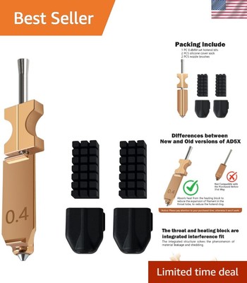 High-Temperature Resistant 0.4MM Nozzle Kit with Silicone Covers for 3D Printers