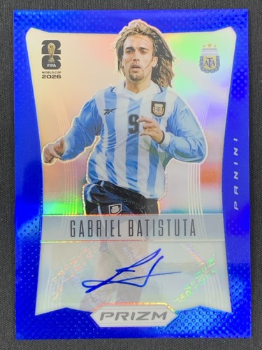 Gabriel Batistuta 2026 Panini Prizm FIFA World Cup 2012 Throwback Blue Auto /49