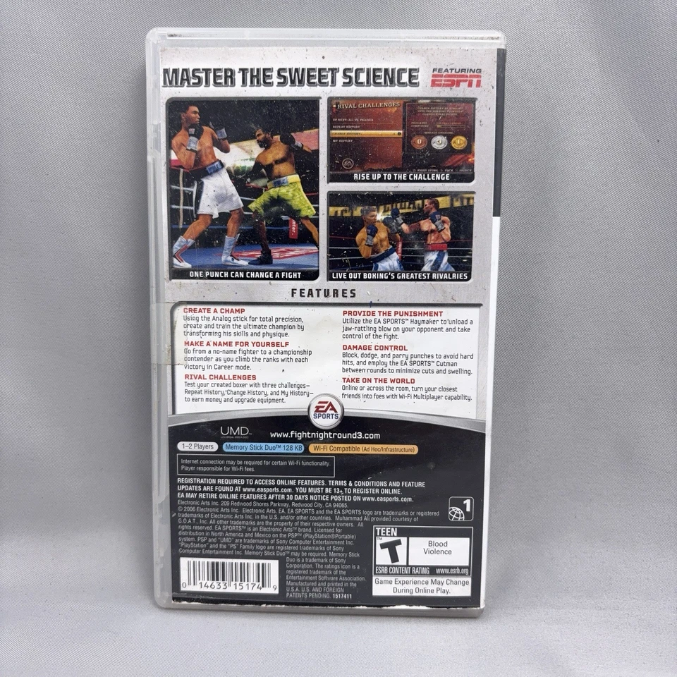 Juego Fight Night Round 3 PSP EA Sports Boxing 2006 Sports Foto 2 de 4