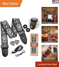 Elegant Adjustable Guitar Strap with Strap Locks - Perfect for All Musicians