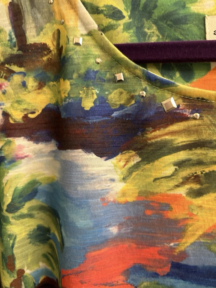 Средиземноморская уличная сцена Alfred Dunner с заклепками искусство носить топ художественный размер 3X - Изображение 3 из 4