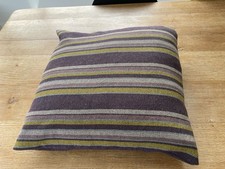 MELIN TREGWYNT Welsh wool tapestry cushion,  purple & yellow stripe