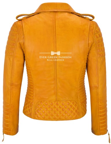 Ladies Leather Jacket Classic Biker Style 100% REAL NAPA LEATHER 2260 - Picture 22 of 30