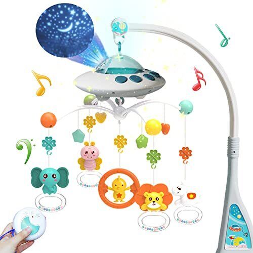  Baby Crib Mobile with Music and Lights, Mobile for Crib with Remote Control,  - Afbeelding 1 van 7