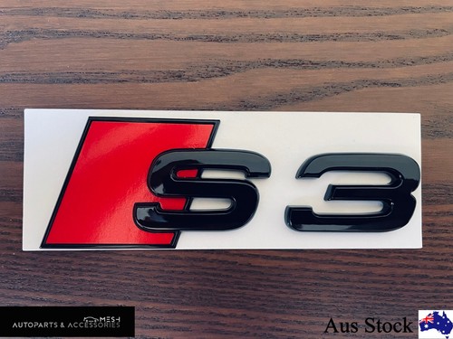 Audi S3 Gloss Black Rear Set Boot Trunk Emblem Badge for Audi A3 rS3 AUS STOCK - Picture 3 of 4