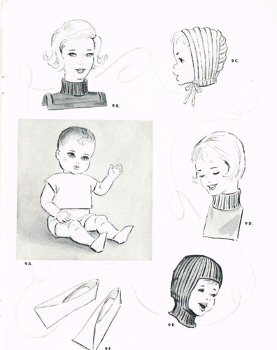 Spinnerin Beginners Delight Knitting Pattern Booklet 1961 Vintage Slippers Vest - Picture 4 of 8