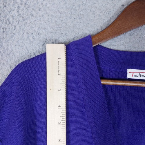 Talbots Cardigan Women's Medium Purple 100% Merino Wool Gold Buttons Vintage NWT - Picture 2 of 14