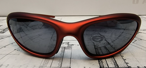 Scar Oakley FMJ rosso/nero iridio 04-553 con scatola originale - Foto 3 di 8
