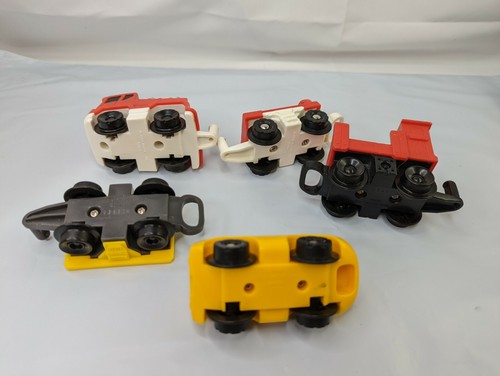 Lote de vagones de tren Fisher Price Geotrax camión de bomberos coche amarillo vehículo - Imagen 6 de 6