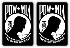 POW MIA Hard Hat Stickers  Vinyl Helmet Decals Military Army Marines Air Force