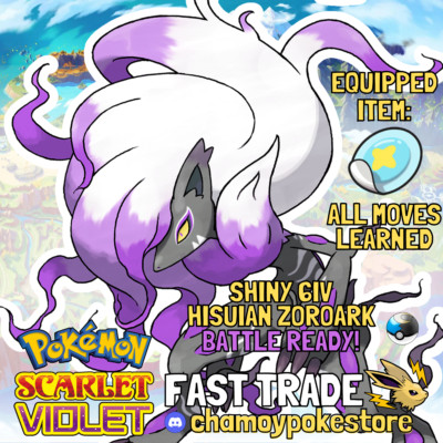   HISUIAN ZOROARK SHINY 6IV BATTLE READY   Pokémon Scarlet and Violet