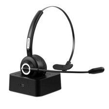 Wireless Headphone Bluetooth On Ear Office Headset with Micrphone Charging Base
