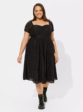 Torrid Betsey Johnson Dress Black Lace Skull NWT NEW 1X