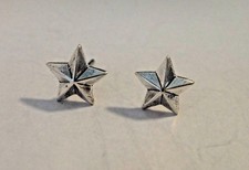 Sterling Silver TINY 7mm 3D 5 point Star Studs Posts Earrings 