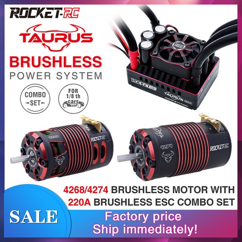 Motor disipador de calor ROCKET-RC 220A sin escobillas ESC BEC 2-4S para coche buggy de radiocontrol de 1/8 - Imagen 3 de 27