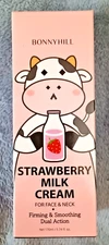 BonnyHill Strawberry Milk Cream Face Neck Firming Smoothing Korean Made 5.74 oz