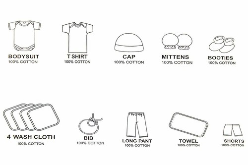 Neugeborenes Baby Geschenkset Unisex 13 Teile 100 % Baumwolle Anzughose T-Shirt Handtuch Mütze - Bild 18 von 29