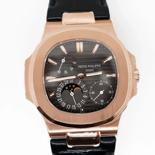 2010's Mint Patek Philippe 5712R-001 Nautilus 40mm 18k Rose Gold Gray Dial Watch