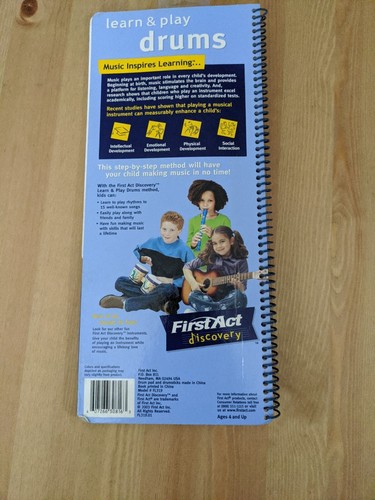 First Act Discovery Learn and Play Drum Kit and Book for Kids - Picture 6 of 6
