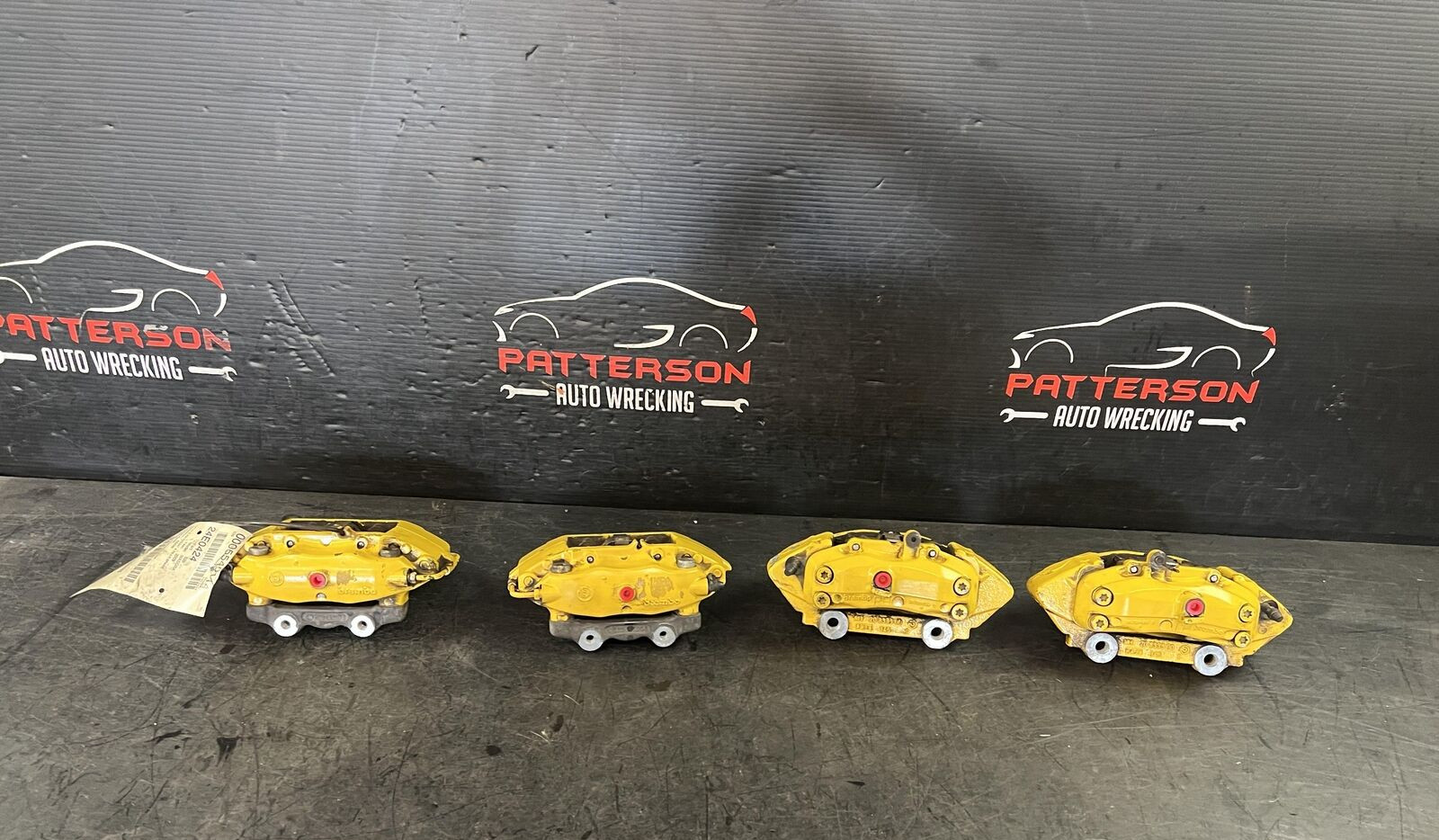 08-16 MASERATI GRANTURISMO FRONT REAR LEFT RIGHT YELLOW BRAKE CALIPERS 20833300