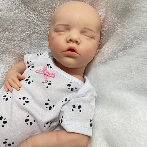 17" Full Silicone Reborn Doll Handmade Soft Painted Newborn Baby Birthday Gift - Picture 10 of 15
