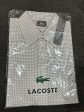 Lacoste Short Sleeve Button Down Men  s Dress Shirt With Pocket Size 38 NWT 