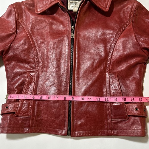 Alex & Alex Vintage Burgundy Leather Jacket - Womens M - Cropped - Ox Blood - Picture 9 of 14