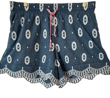 Anthropologie Ett:Twa Shorts Size Small Embroidered Scalloped Eyelet Pull On