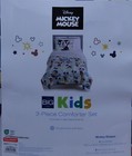 Disney Mickey Mouse Shapes 3 Piece Plush Full/Queen Bed Set Comforter 2 Shams