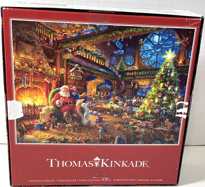 Ceaco Santas Workshop 1000 Piece Thomas Kinkade Puzzle Santa Christmas ...