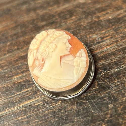 Vintage antike Kamee Brosche 800 Silber Verschluss 6 g Gramm D - Bild 11 von 15