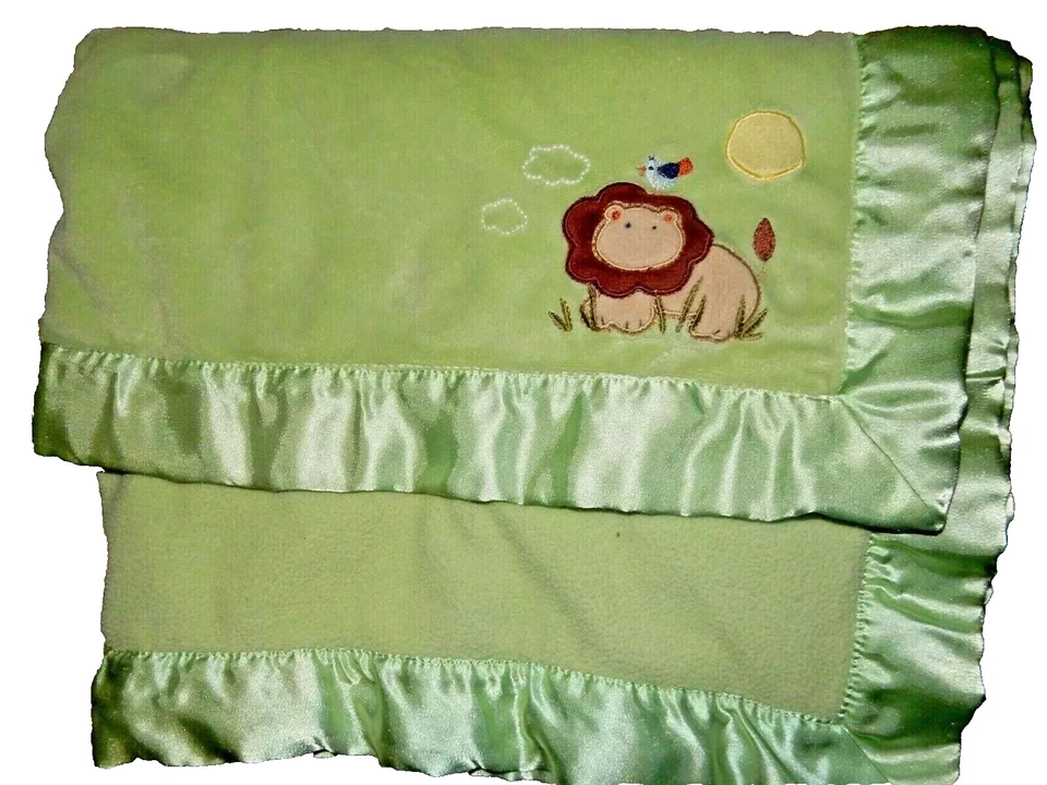 5D CIRCO Verde LEÓN Sol Pájaro Safari Selva Terciopelo Vellón Satinado Cuna Bebé Manta Foto 2 de 4