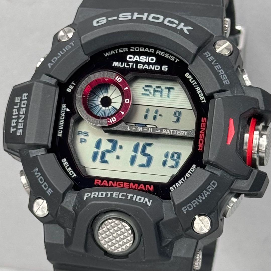 美品！G-SHOCK RANGEMAN GW-9400J-1JF Casio G-Shock Rangeman Solar Multiband-6 Black Panther GW