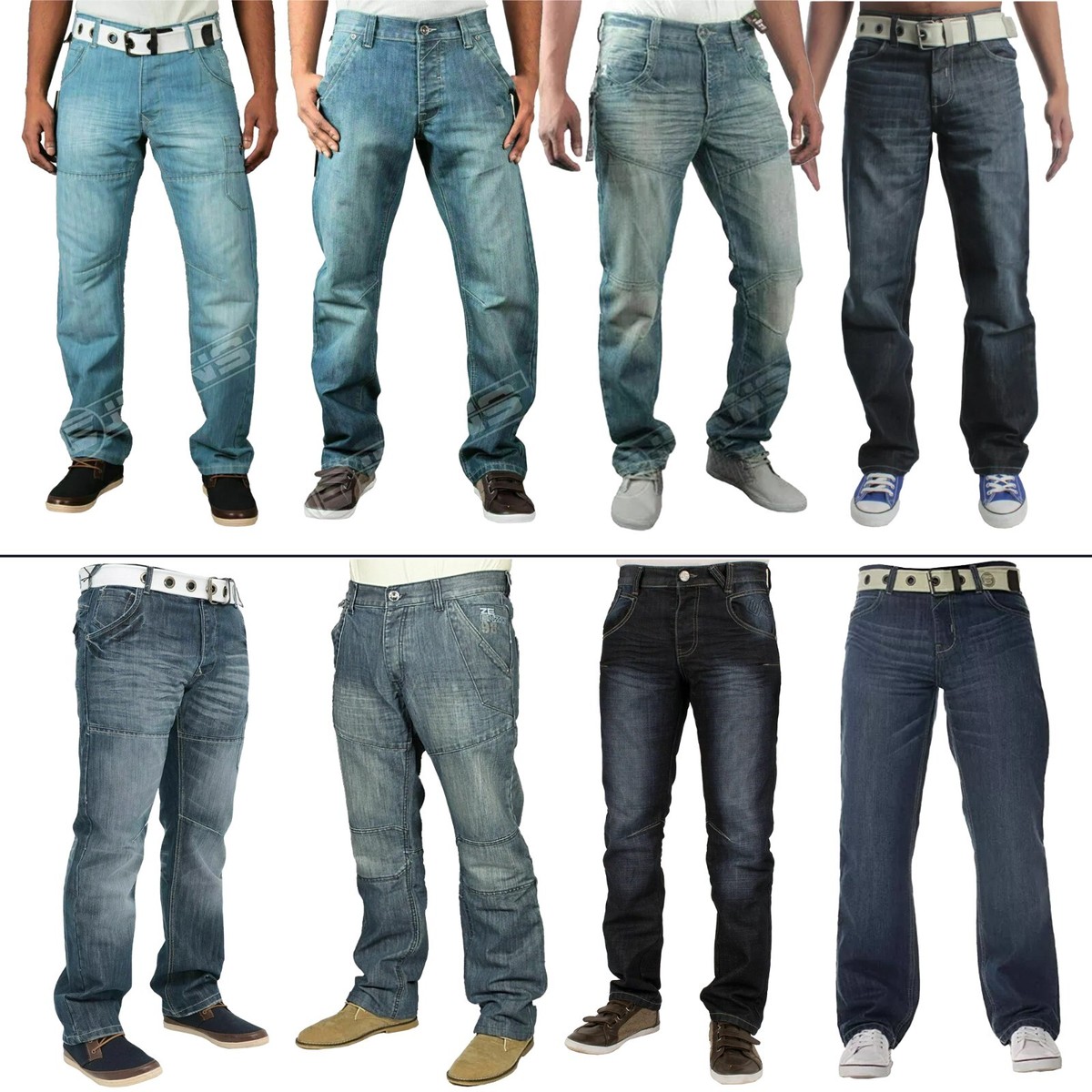Enzo Men's Jeans, Regular Fit EZ14, Blue