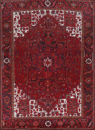 Vintage Geometric Heriiz Living Room Area Rug Traditional Hand-made Carpet 10x13