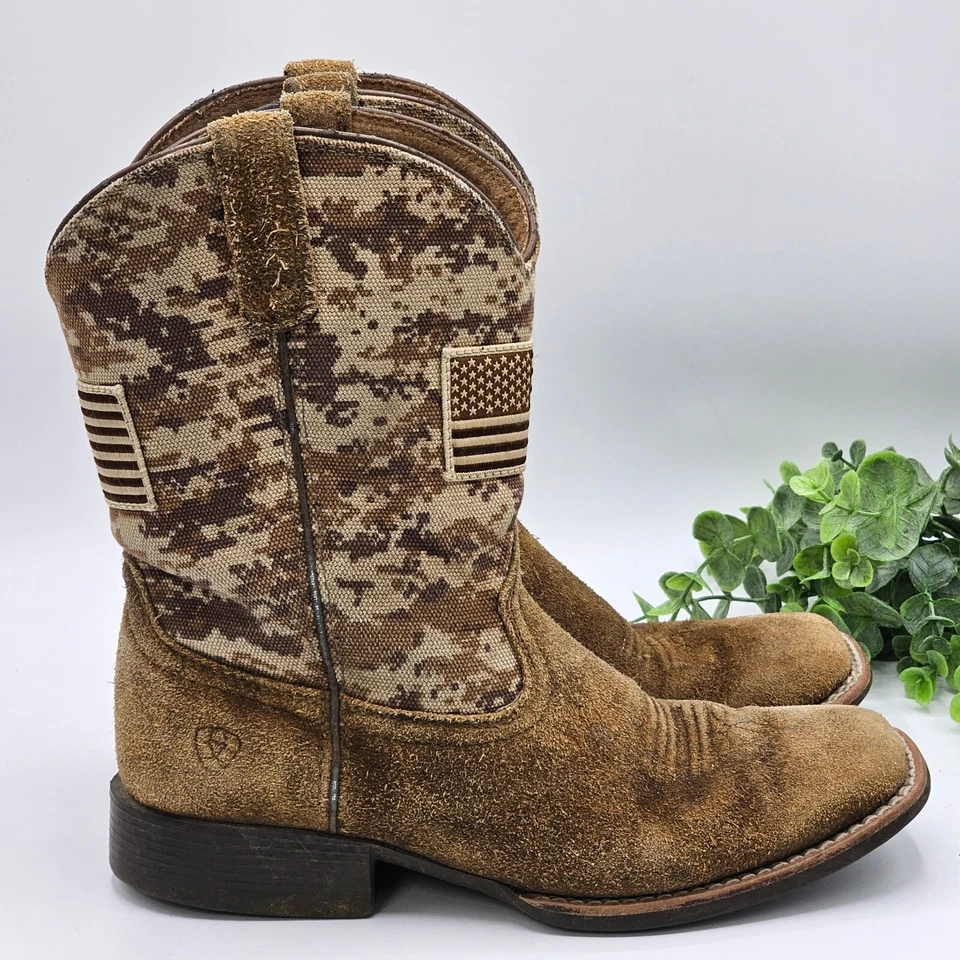 Ariat Sports Patriot Kids Youth Size 3.5 USA Flag Digital Camo Boots 10019913 - Image 4 of 4
