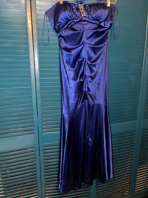 betsy and adam royal blue dress Betsy and Adam One-Shoulder Long Prom Dress A26071 Marine / 2