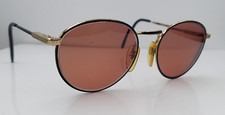 Vintage Always Lite AL02 Black Gold Round Metal Sunglasses France FRAMES ONLY