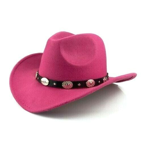 Western Cowboyhut Herren britischer Stil Metallgürtel Fedora Herbst Winter Wollfilz - Bild 16 von 20