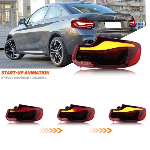 Red Lens LED Tail Lights for BMW 2 Series F22 F23 F87 2014-2019 & M2 2014-2021 - Picture 3 of 9
