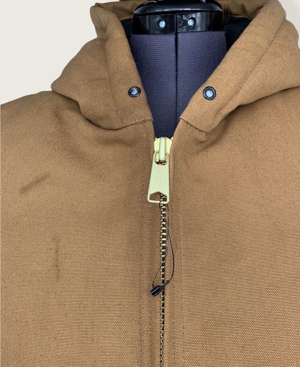 Carhartt J140 BRN Duck Brown Canvas Full Zip Hooded Jacket Carhartt J140 BRN Duck Brown Canvas Full Zip Hooded Jacket