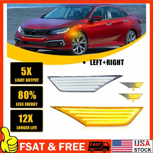 For 2016 2021 HONDA CIVIC Front Fender Side Marker Light Set RH LH W for-2016-2021-honda-civic-front-fender-side-marker-light-set-rh-lh-w