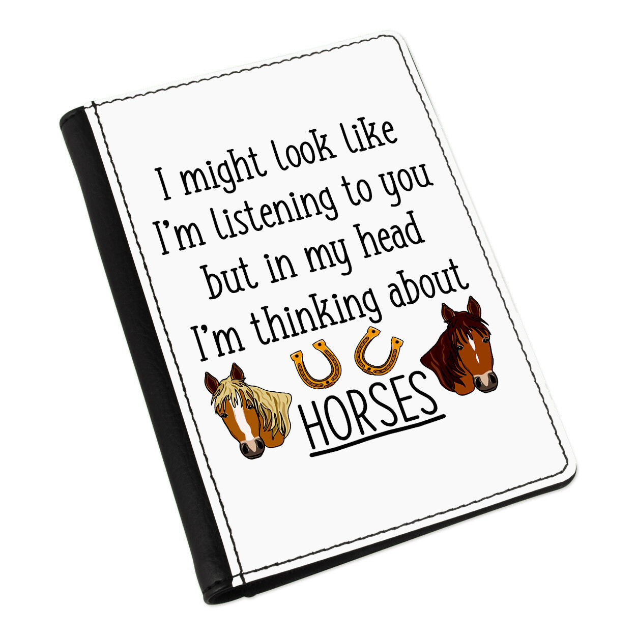 I Might Look Like I'm Listening Horses Passport Holder Cover Case Rider Lady