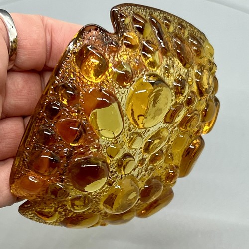 Vintage Libbey Honey Amber Bubble Glass Pebble Glass Ashtray - 4 Inch - Picture 4 of 7
