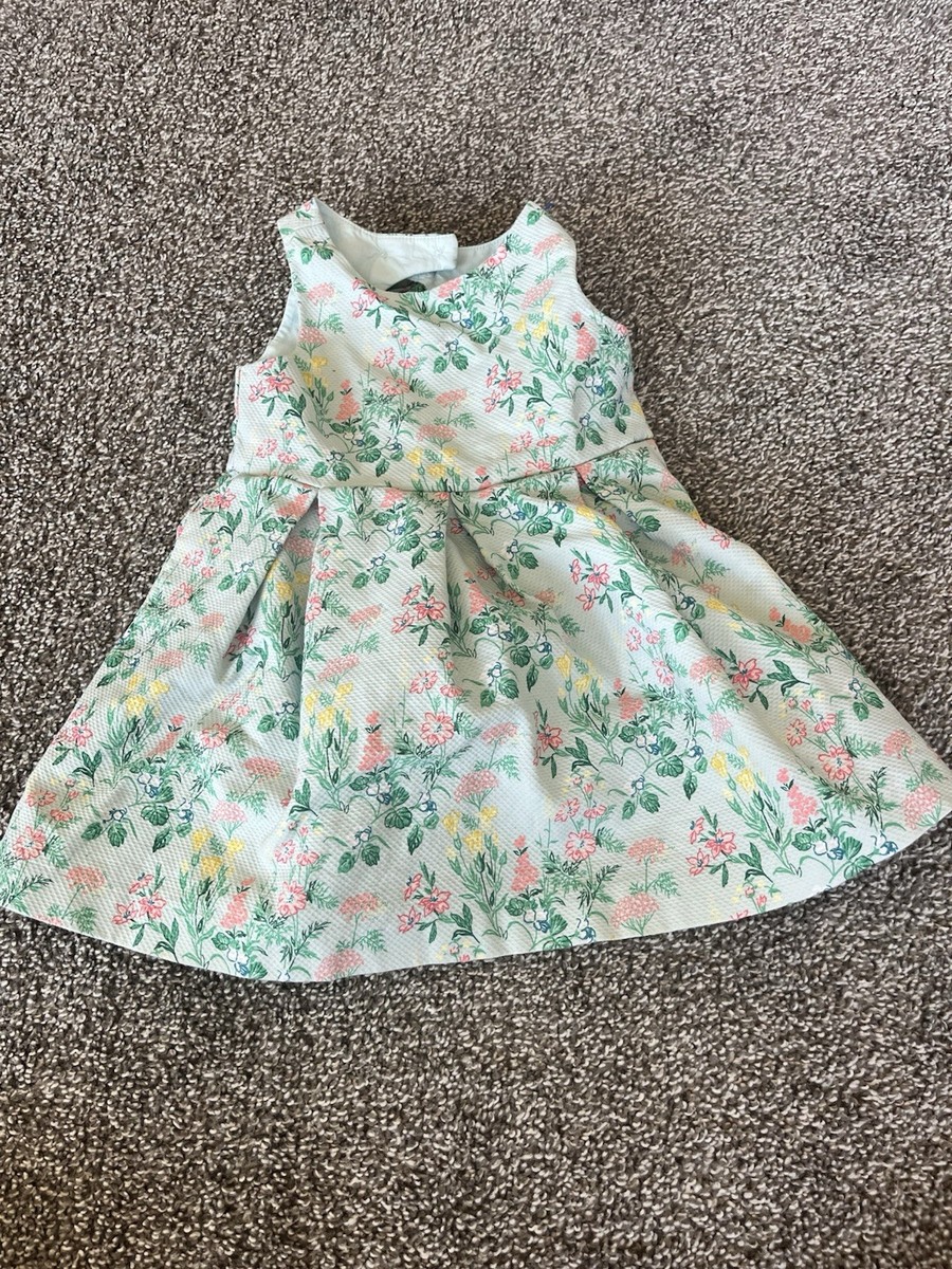 Janie & Jack girls sz. 18/24 mo. floral sleeveless lined party dress. F8