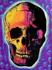 “Skull Trip” Psychedelic Blacklight Poster 35x23-Neon Trippy Skull Art