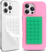 2 Pack Silicone Suction Cup Phone Case Mount Double-Sided, Hands-Free Strong G