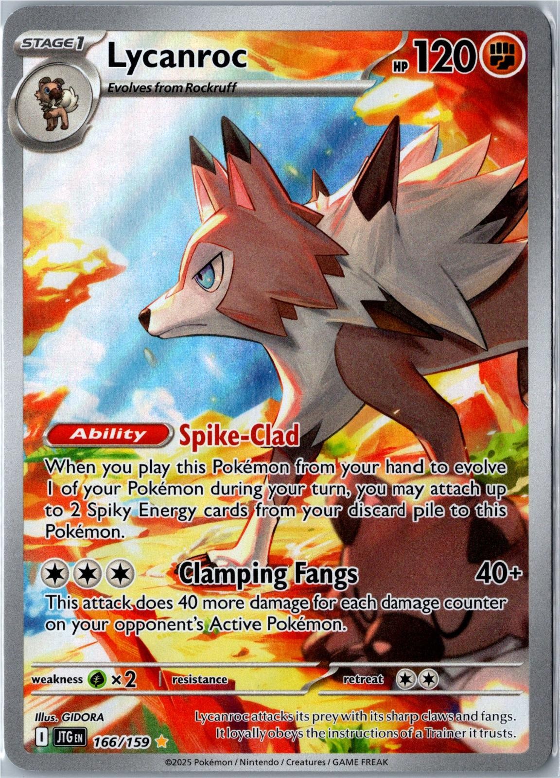Pokemon Card - Lycanroc 166/159 Journey Together Illustration Rare Near Mint